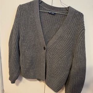 GAP Charcoal Button-Up Cardigan